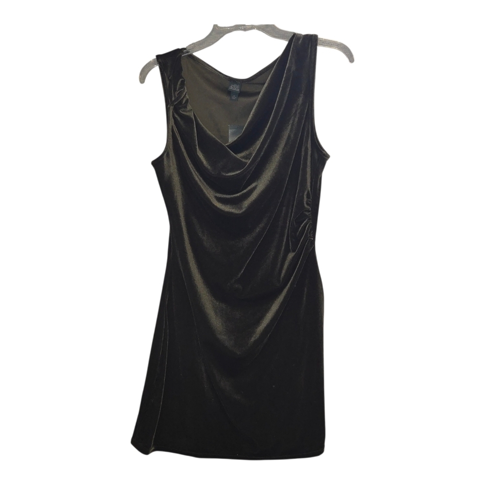 Wild fable medium NWT olive Green stretch Velvet Dress - Picture 2 of 6